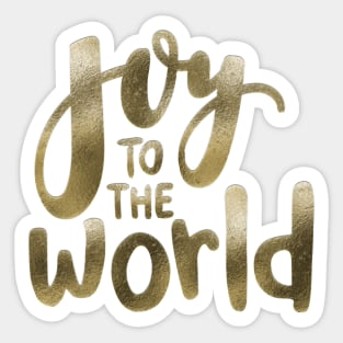 Joy to the World in Shimmering Gold Sticker